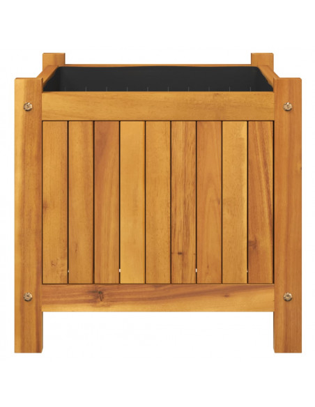 Fioriera Giardino con Rivestimento 42x42x40 cm Massello Acacia
