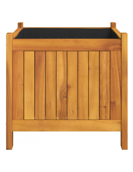 Fioriera Giardino con Rivestimento 42x42x40 cm Massello Acacia