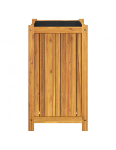 Fioriera Giardino con Rivestimento 42x42x75 cm Massello Acacia