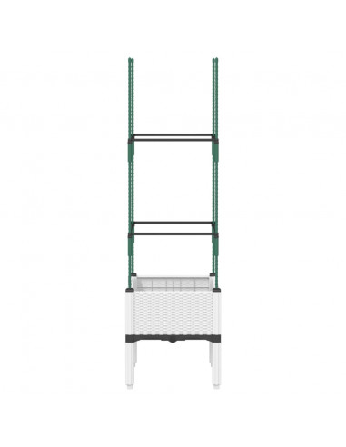 Fioriera da Giardino con Traliccio Bianco 40x40x142,5 cm in PP