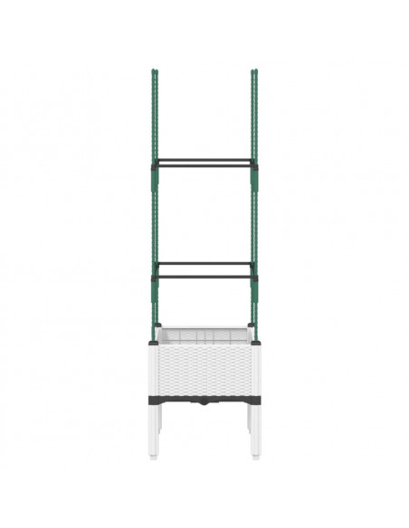 Fioriera da Giardino con Traliccio Bianco 40x40x142,5 cm in PP