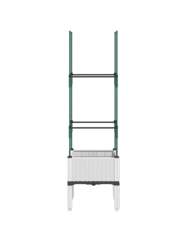 Fioriera da Giardino con Traliccio Bianco 40x40x142,5 cm in PP