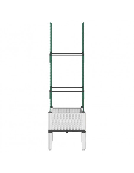 Fioriera da Giardino con Traliccio Bianco 40x40x142,5 cm in PP