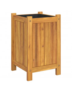 Fioriera Giardino con Rivestimento 31x31x50 cm Massello Acacia 2