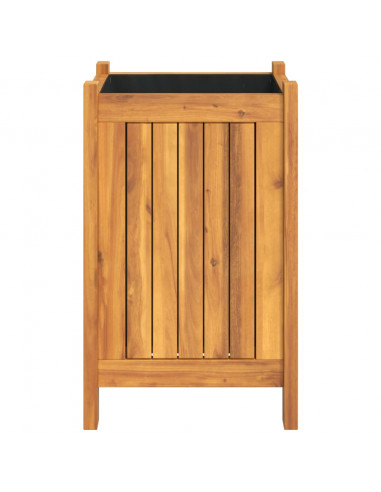 Fioriera Giardino con Rivestimento 31x31x50 cm Massello Acacia