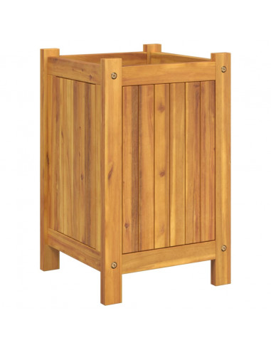 Fioriera Giardino con Rivestimento 31x31x50 cm Massello Acacia