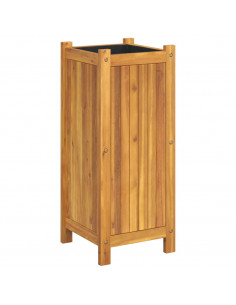 Fioriera Giardino con Rivestimento 31x31x75 cm Massello Acacia 2