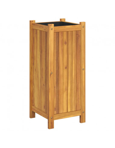 Fioriera Giardino con Rivestimento 31x31x75 cm Massello Acacia