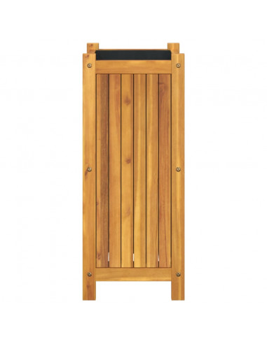 Fioriera Giardino con Rivestimento 31x31x75 cm Massello Acacia