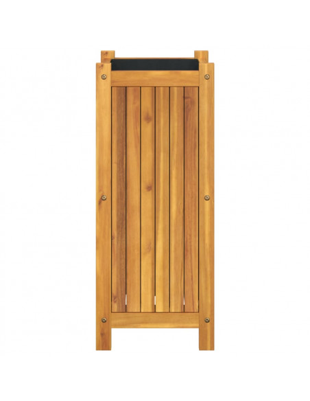 Fioriera Giardino con Rivestimento 31x31x75 cm Massello Acacia