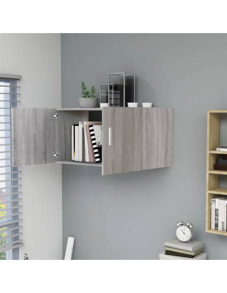 Armadietto da Parete Grigio Sonoma 80x39x40cm Legno Multistrato