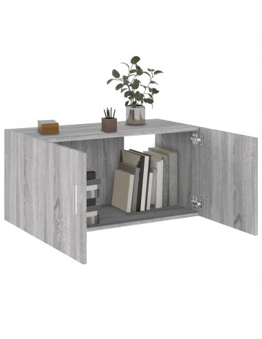 Armadietto da Parete Grigio Sonoma 80x39x40cm Legno Multistrato