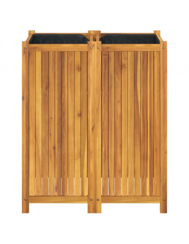 Fioriera Giardino con Rivestimento 84x42x100 cm Massello Acacia