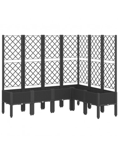 Fioriera da Giardino con Traliccio Nera 160x120x142 cm in PP