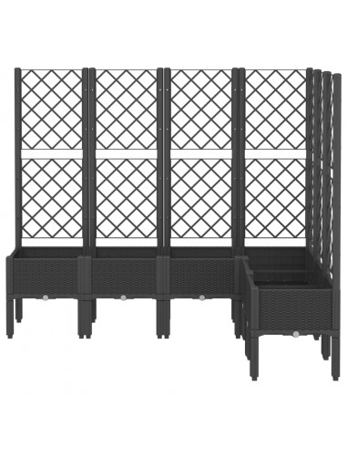 Fioriera da Giardino con Traliccio Nera 160x120x142 cm in PP