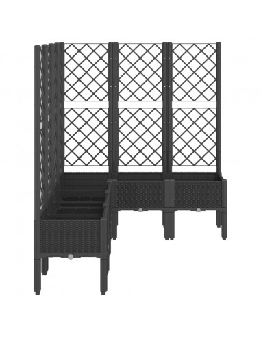 Fioriera da Giardino con Traliccio Nera 160x120x142 cm in PP