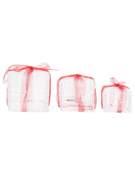 Scatole Regalo Decorative Natale in Acrilico 3 pz Colorate