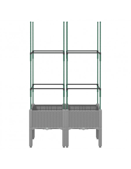 Fioriera da Giardino con Graticcio Grigio 80x40x142,5cm PP