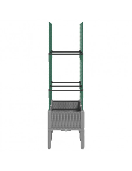Fioriera da Giardino con Graticcio Grigio 80x40x142,5cm PP