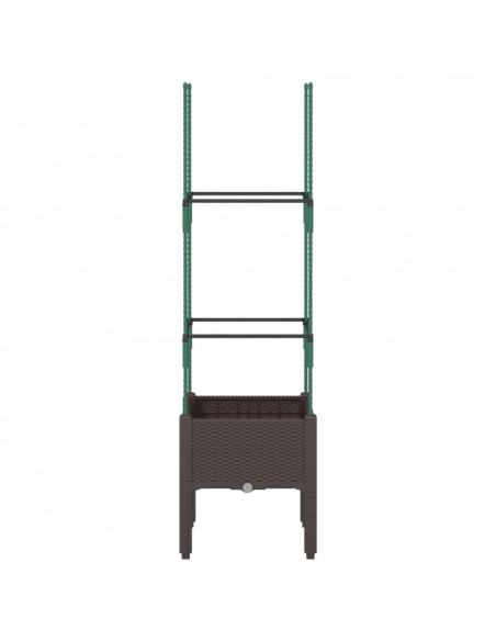 Fioriera da Giardino con Traliccio Marrone 40x40x142,5 cm in PP