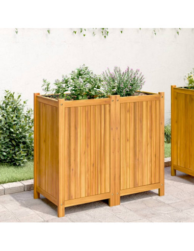 Fioriera Giardino con Rivestimento 84x42x75 cm Massello Acacia