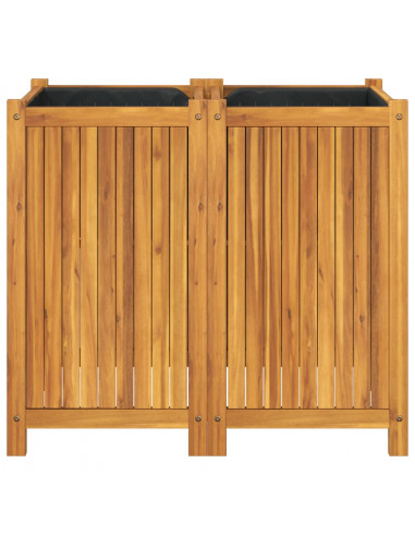 Fioriera Giardino con Rivestimento 84x42x75 cm Massello Acacia