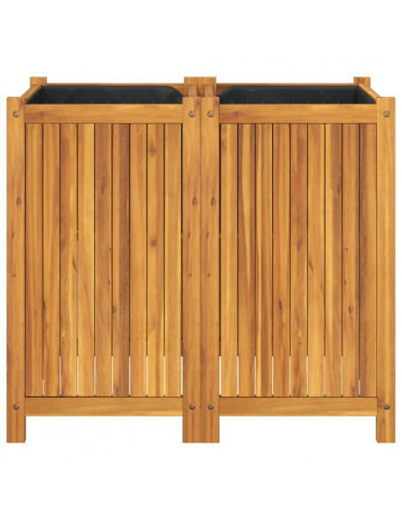 Fioriera Giardino con Rivestimento 84x42x75 cm Massello Acacia