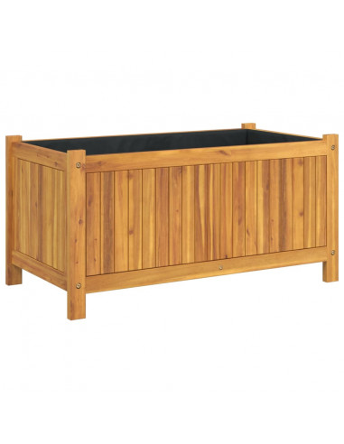 Fioriera Giardino con Rivestimento 80x42x40 cm Massello Acacia