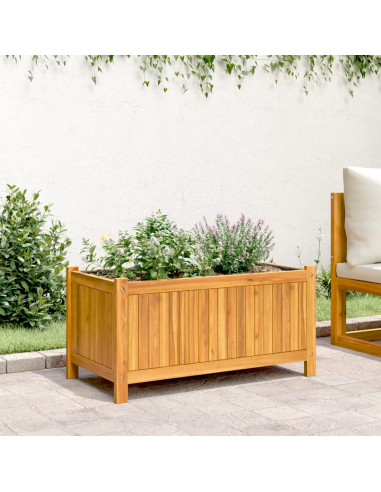 Fioriera Giardino con Rivestimento 80x42x40 cm Massello Acacia