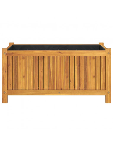 Fioriera Giardino con Rivestimento 80x42x40 cm Massello Acacia