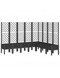 Fioriera da Giardino con Traliccio Nera 200x160x142 cm in PP 2