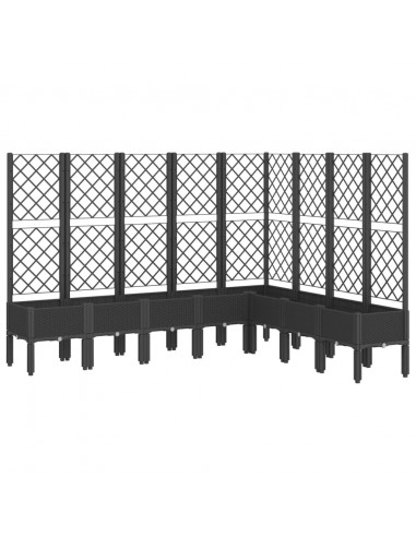 Fioriera da Giardino con Traliccio Nera 200x160x142 cm in PP