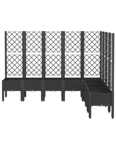 Fioriera da Giardino con Traliccio Nera 200x160x142 cm in PP