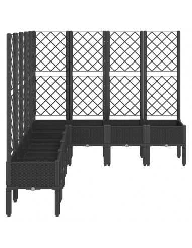 Fioriera da Giardino con Traliccio Nera 200x160x142 cm in PP