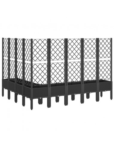 Fioriera da Giardino con Traliccio Nera 200x160x142 cm in PP