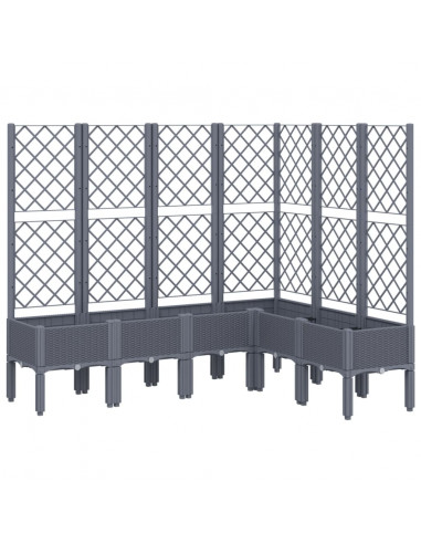 Fioriera Giardino con Graticcio Grigia 160x120x142 cm in PP