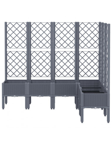 Fioriera Giardino con Graticcio Grigia 160x120x142 cm in PP