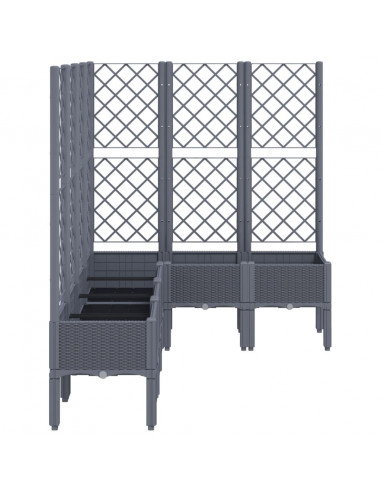 Fioriera Giardino con Graticcio Grigia 160x120x142 cm in PP