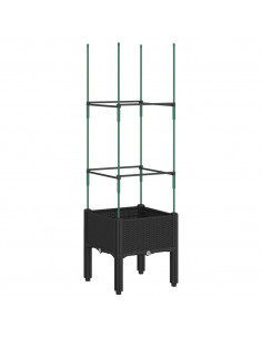 Fioriera da Giardino con Traliccio Nera 40x40x142,5 cm in PP 2