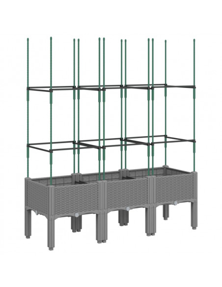 Fioriera Giardino con Traliccio Grigio Chiaro 120x40x142,5cm PP
