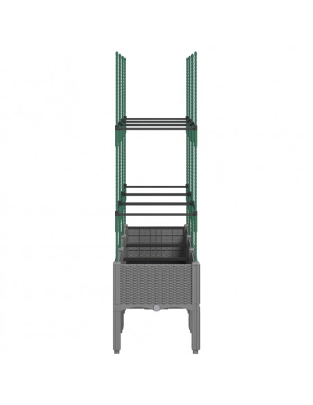 Fioriera Giardino con Traliccio Grigio Chiaro 120x40x142,5cm PP