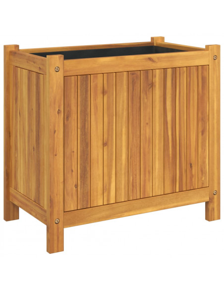 Fioriera Giardino con Rivestimento 54x31x50 cm Massello Acacia