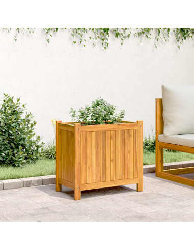 Fioriera Giardino con Rivestimento 54x31x50 cm Massello Acacia