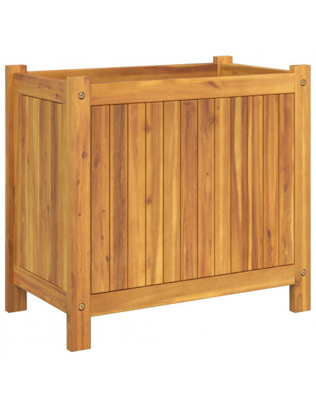 Fioriera Giardino con Rivestimento 54x31x50 cm Massello Acacia