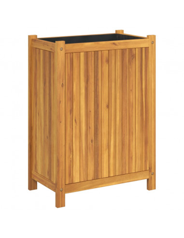 Fioriera Giardino con Rivestimento 54x31x75 cm Massello Acacia