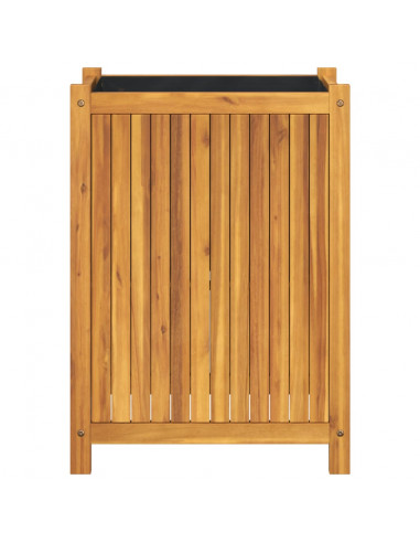 Fioriera Giardino con Rivestimento 54x31x75 cm Massello Acacia