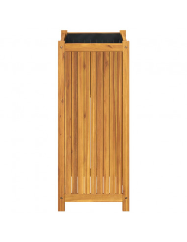 Fioriera Giardino con Rivestimento 42x42x100 cm Massello Acacia