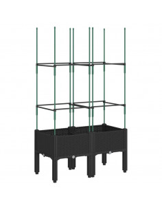 Fioriera da Giardino con Traliccio Nera 80x40x142,5 cm in PP 2