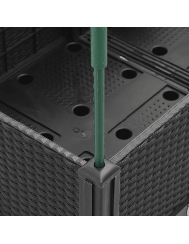 Fioriera da Giardino con Traliccio Nera 80x40x142,5 cm in PP