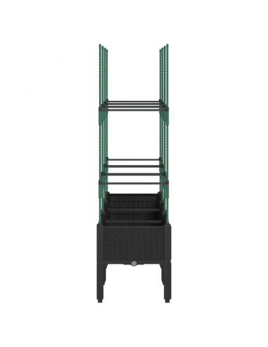 Fioriera da Giardino con Traliccio Nera 120x40x142,5 cm in PP